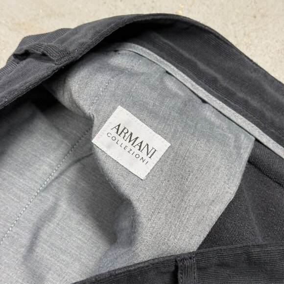 Giorgio Armani Collezioni Soft Mens Corduroy Pants Black Trousers 34x32 - Picture 5 of 9